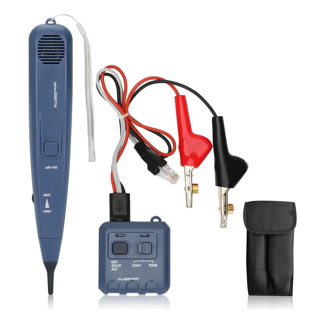 Pro3000 Tone Generator and Probe Kit, Toner Electrical Tool, Wire Toner and Probe Kit, Handheld Telephone Line Finder with SmartTone Technology