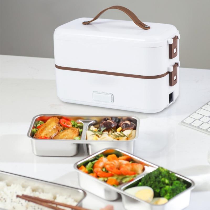 Electric Heating Lunch Box Stainless Steel and Plastic 110V 220V Kitchen Home Insulated Food Container