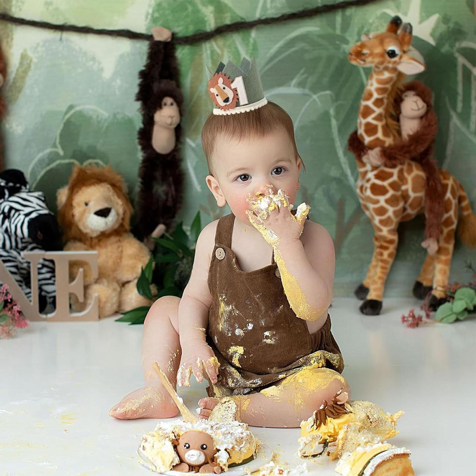 

Детское украшение в виде львиной короны на день рождения 1 года, принадлежности для украшения вечеринки в форме короны на день рождения One Size