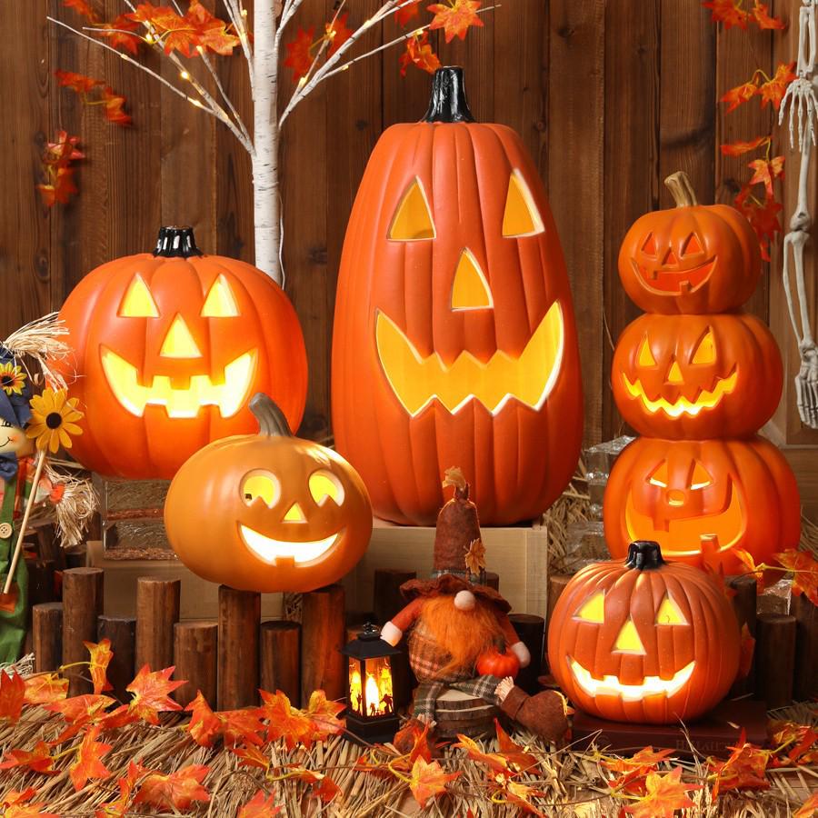 Luminous Large Halloween Pumpkin Lantern: Outdoor Decoration & Shopping Mall Display Props