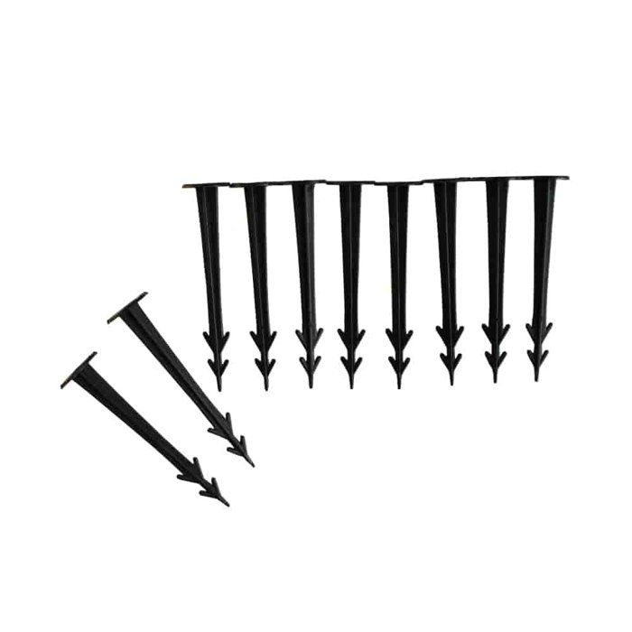 Ancrage Sol Plastique, 10 Piquets Jardin, 11,5cm, pour Toile de Paillage