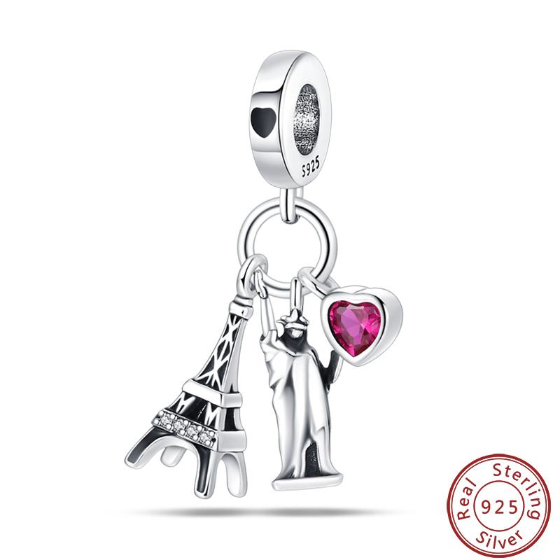 Seria Słynna Architektura Miedziana Wieża Eiffla Łuk Triumfalny Koloseum Charms Koraliki 3mm DIY Tworzenie Drobnej Biżuterii