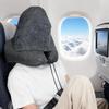 Memory Foam Hooded U-Shaped Travel Pillow with Detachable Cover Portable Neck Support for Airplane Office Nap Car and Home Use