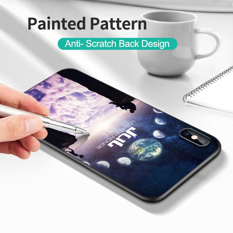 Black tpu Case For Samsung galaxy S6 s7 s8 s9 plus back cover JUL