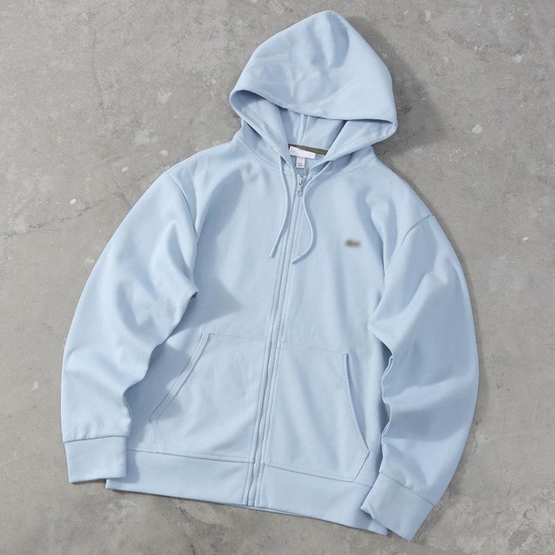 Alligator Fish Embroidered Logo Unisex Hooded Sweatshirt with Zipper XXXL