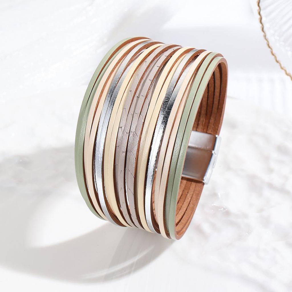 Stylish Embossed Leather Bracelet for Women and Students