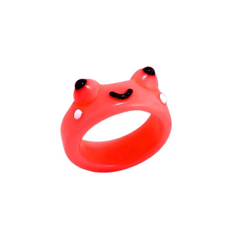 Cute Women Men Simple Design Rings Vintage Owl Frog Smiling Ring For Woman Girl Ancient Silver Color Retro Punk Jewelry Gift
