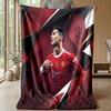 Cristiano Ronaldo Printed Flannel Blanket Skin Friendly Warm Decorative Throw for Indoor Couch Bed Daily Use