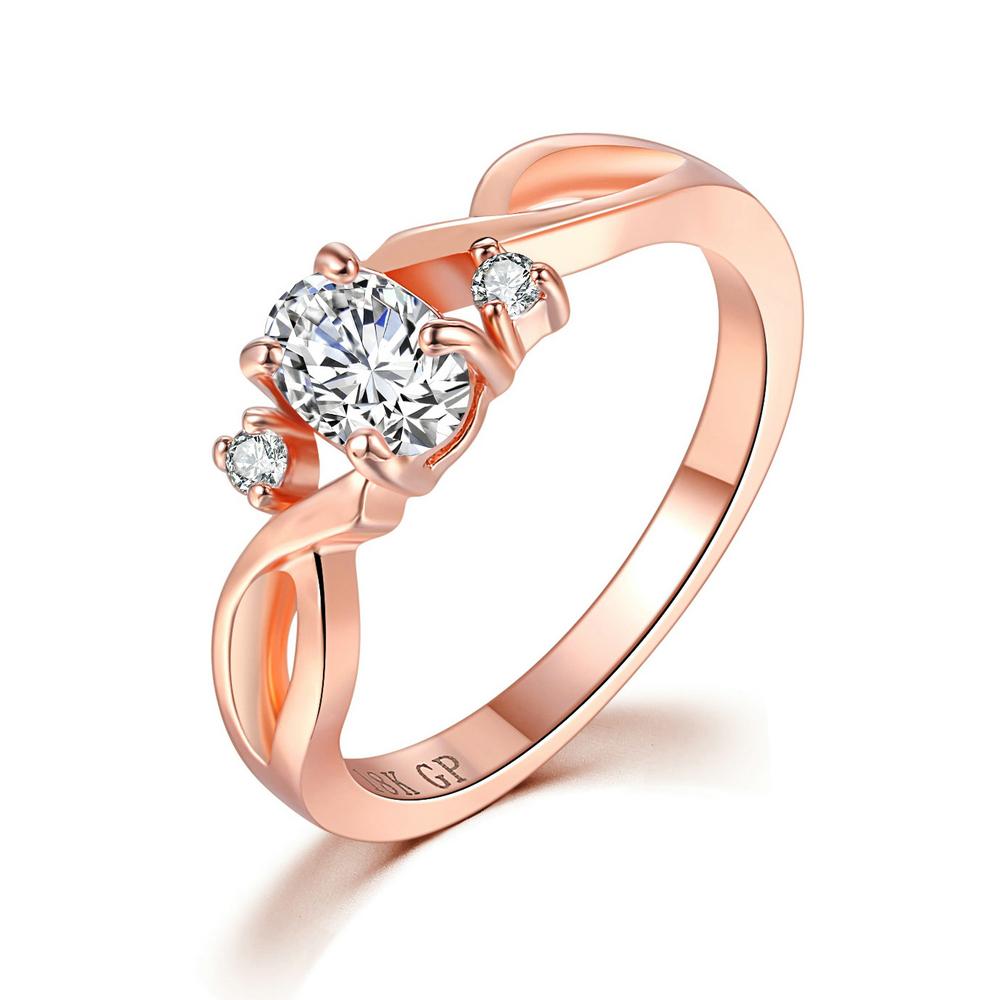 

ZHOUYANG Wedding Rings For Women Simple Wavy Shape Four Claw Oval Cubic Zirconia Rose Gold Color Party Gift Fashion Jewelry R785 5