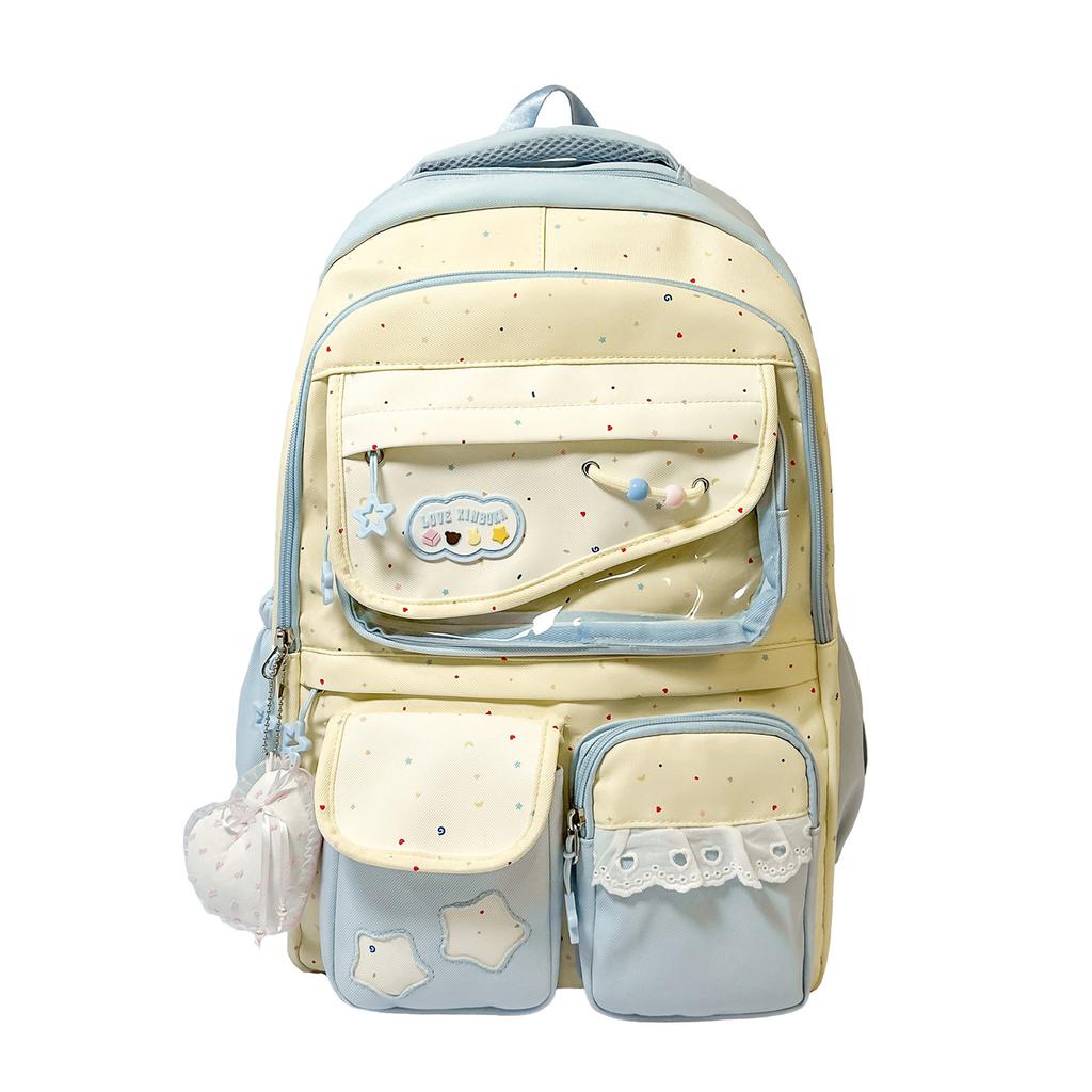 Schultasche frisch und süß hochwertiger Rucksack weiblich Dopamin Schmerz Tasche Mädchen Herz Rucksack Japanische Mittelstufe Oberschule Schüler Schultasche