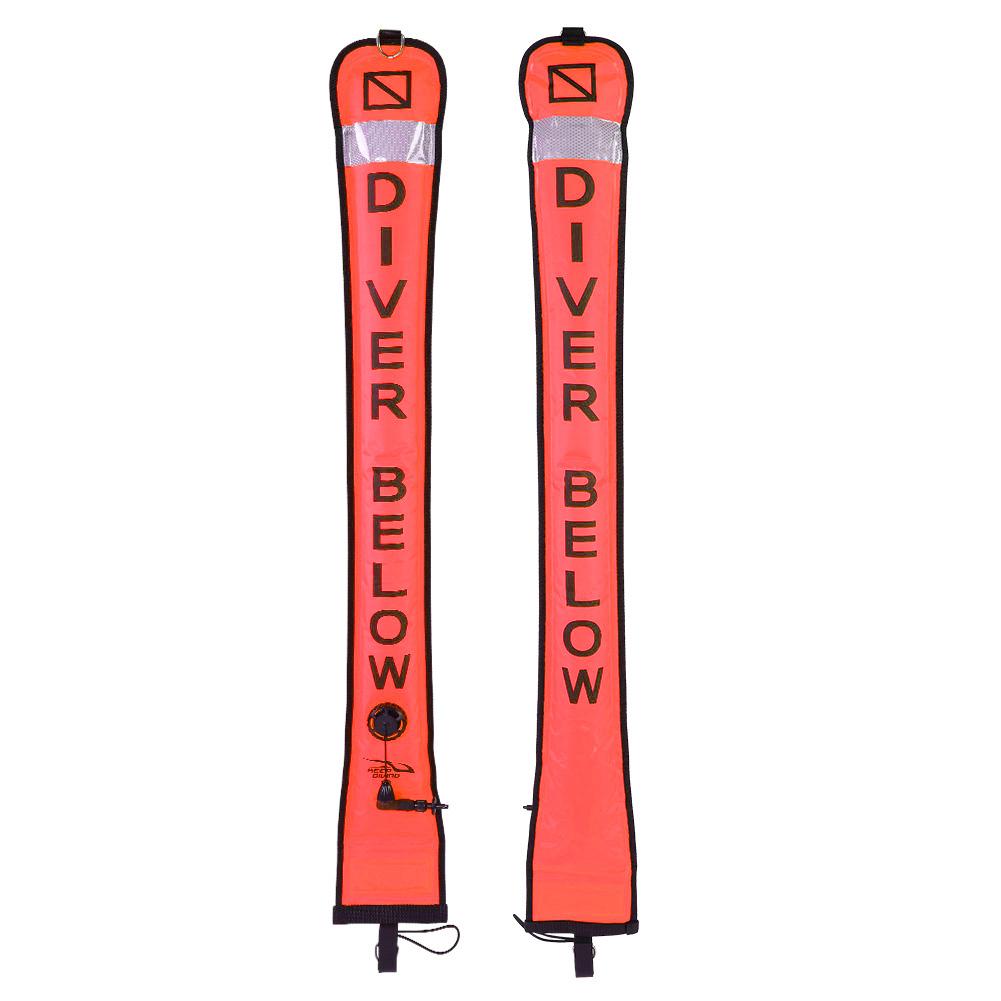 Inflatable Scuba Diving SMB Surface Signal Marker Buoy Accessory(Fluorescence Orange, 1.2m)