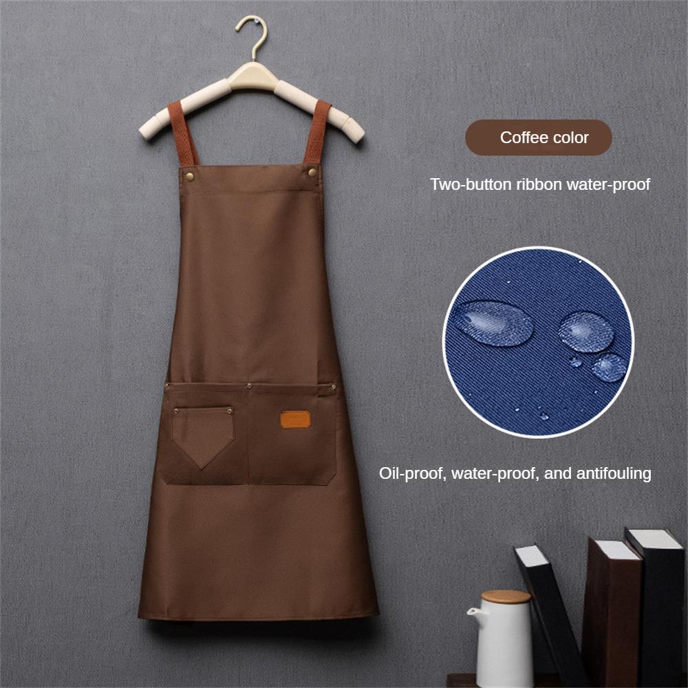 

Новые модные кухонные фартуки для женщин и мужчин, рабочий фартук для шеф-повара для гриля, ресторана, бара, кафе, красоты, маникюра, студии, униформа