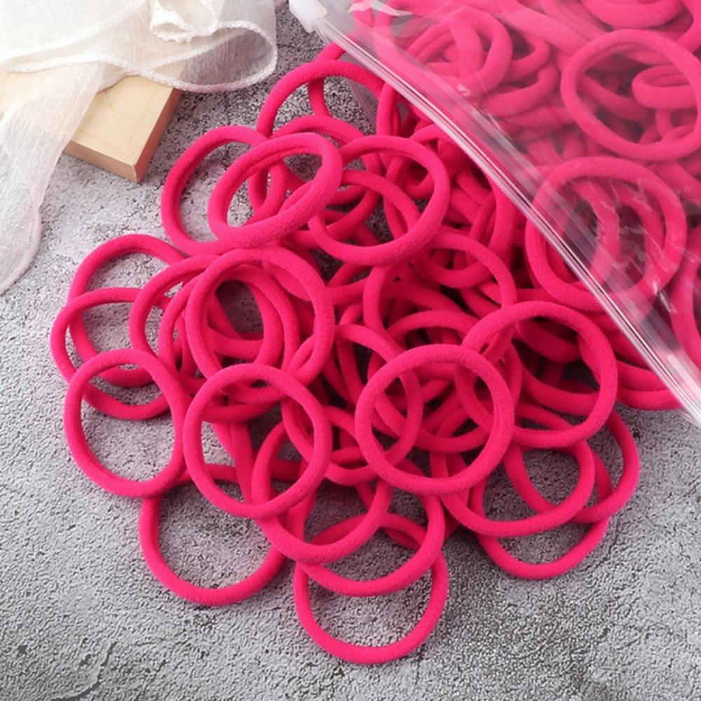 50pcs/Set Women   Basic Hair Bands 1.57inch Simple Solid Colors Elastic Headband Hair Ropes Ties Hair Accessories Ponytail Holder
