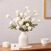 12pcs Pompon Mum Artificial Flower Faux Silk Mini Chrysanth with Stems for DIY Bouquet Centerpieces Office Wedding Decoration