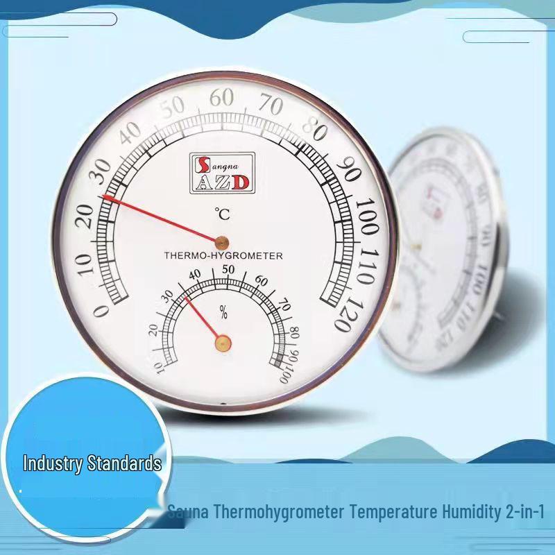 High-Temperature Metal Thermohygrometer for Sauna Rooms