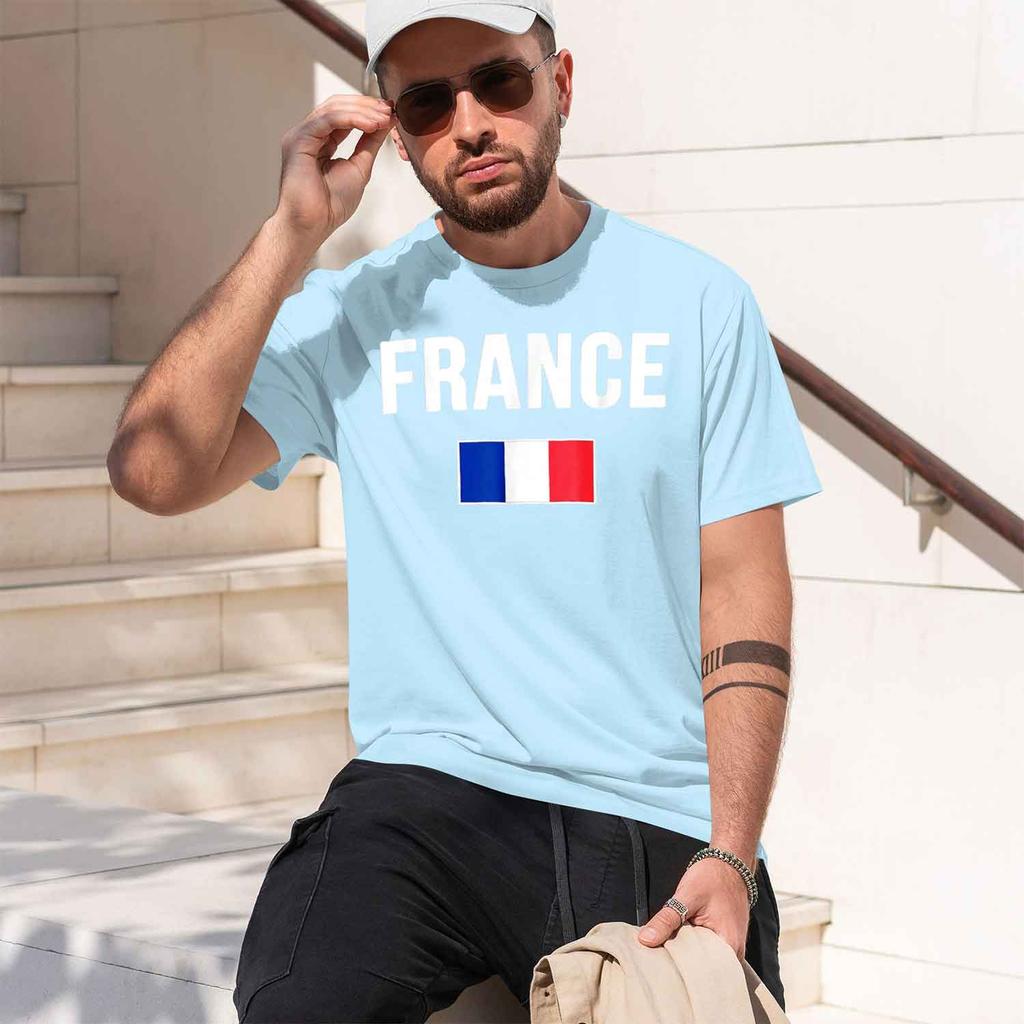 France Fren Flag Tshirt Unisex Summer Streetwear Casual Unisex Unisexs Clothing Camiseta Streetwear 2026 New Model Shortsleeve Cre