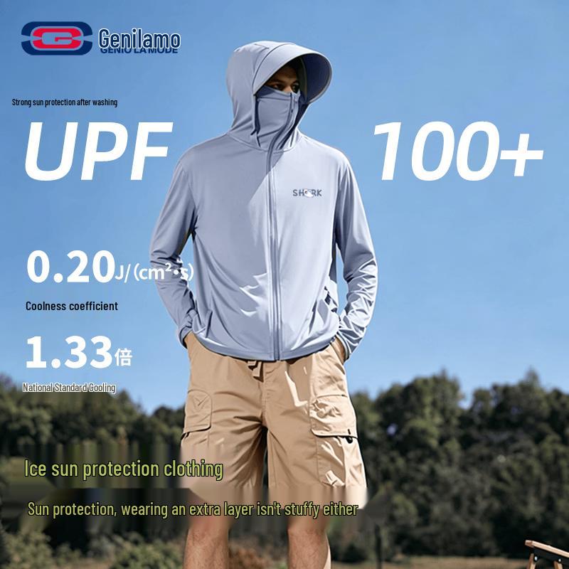GENIOLAMODE Men's Ice Silk Sun Protection Hoodie