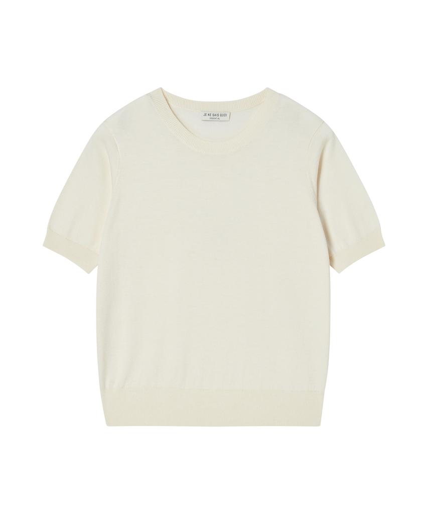 Jeunesse Quoi [Essential] Cashmere Light Short Sleeve Crew Neck_Ivory