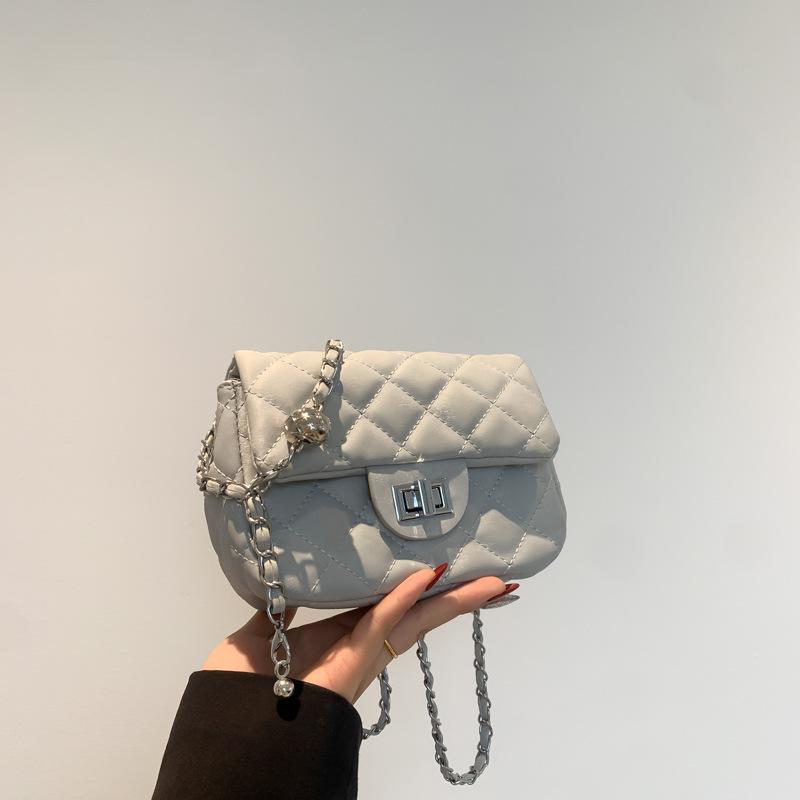 

Розовая квадратная сумка женская 2025 весна и лето модная ароматная сумка-цепочка с бриллиантами универсальная на плечо, сумка-мессенджер серый