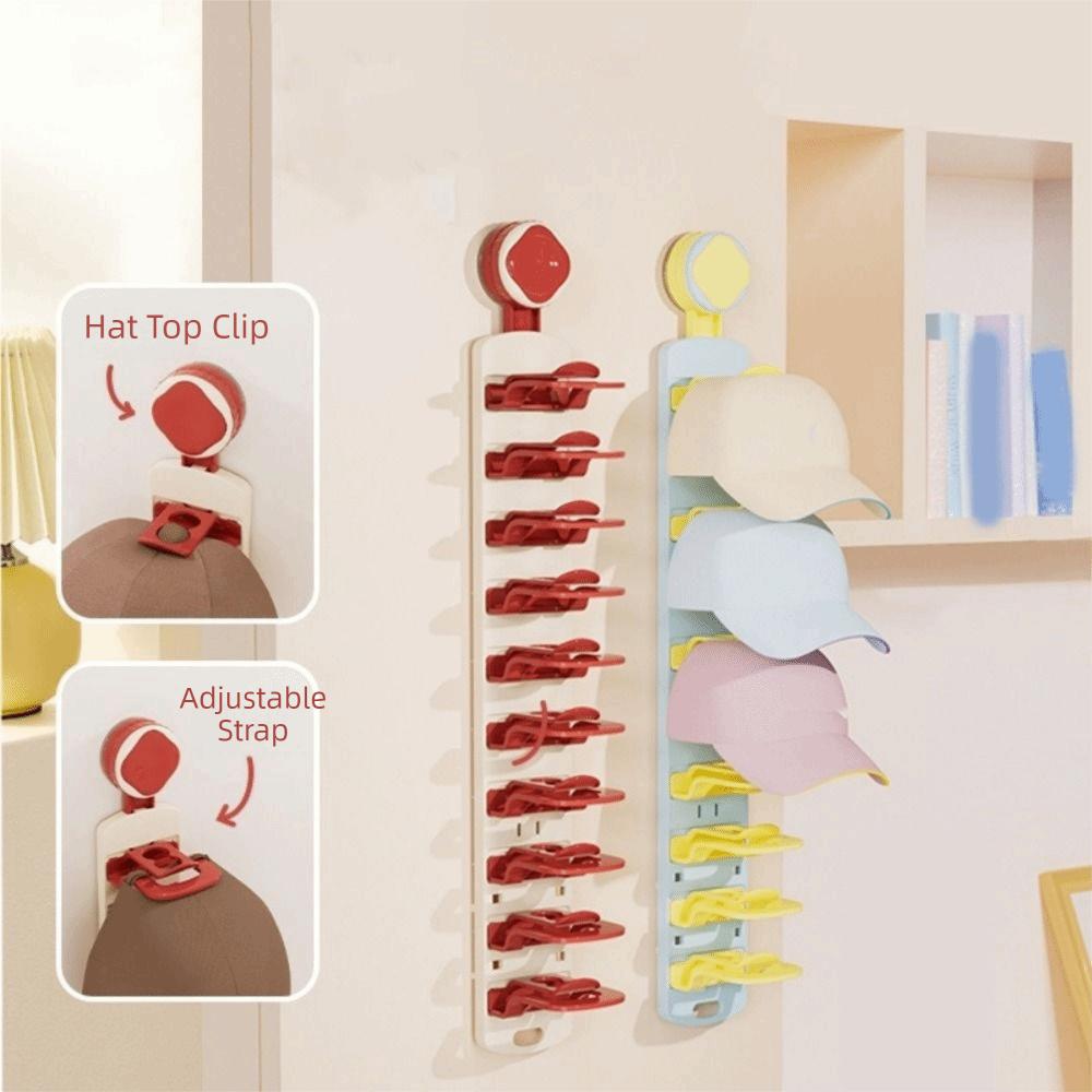 Built-In Spring Clips Multi-layer Hat Rack Large Capacity Hat Storage Clips Door Back