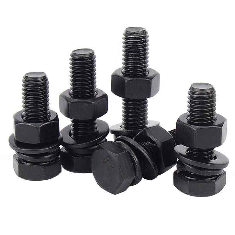 Blackened Grade 8.8 Hex Bolt, Nut, and Washer Set