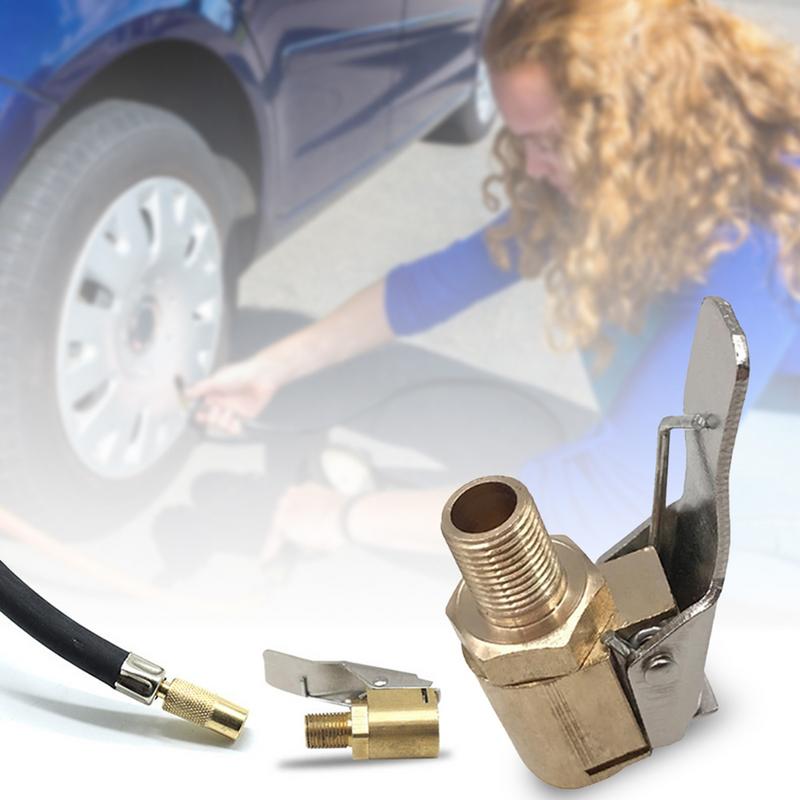 Car Tire Air Chuck Inflator Pump Valve Connector Clip-on Adapter Car Brass 8mm Tyre Wheel Valve For Inflatable Pump Dropship