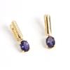 Elegant and Noble 925 Sterling Silver Earrings Real gemstone Natural oval 6*8mm Iolite Fine Jewelry for Women's Birthday Gift