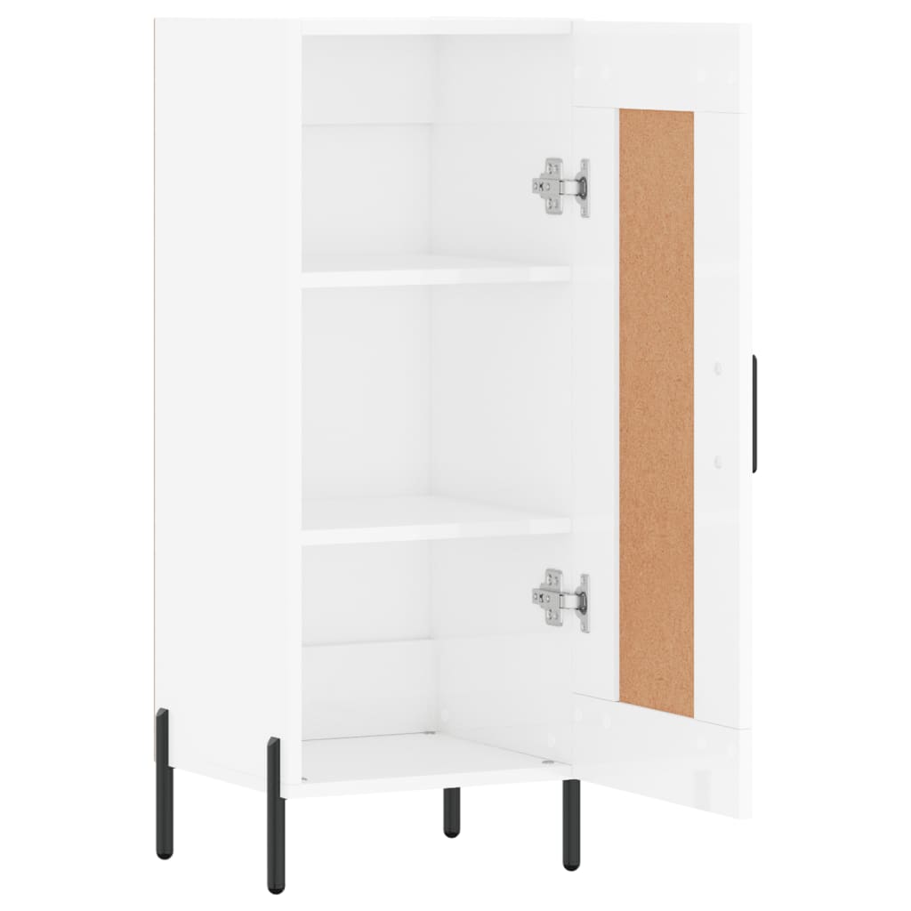 vidaXL Sideboard Hochglanz-Weiß 34,5x34x90 cm Holzwerkstoff