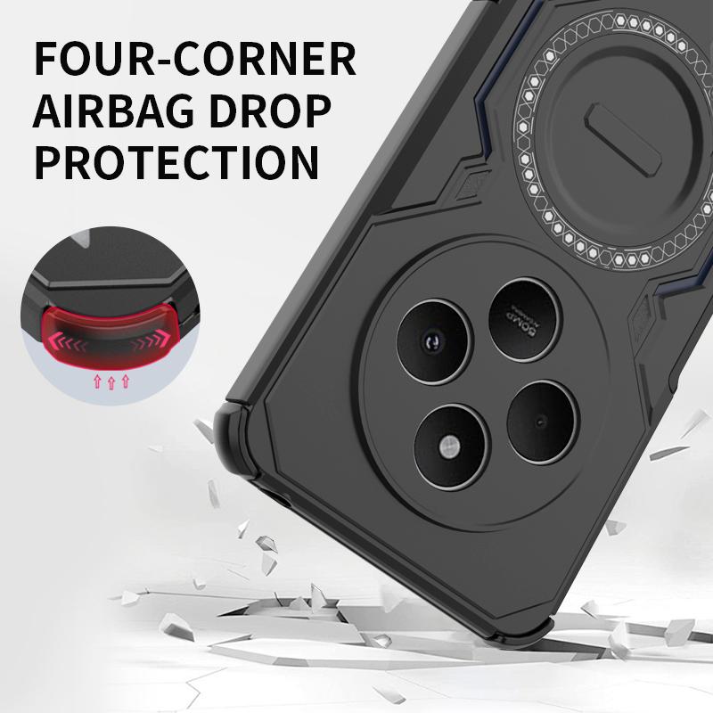 KEYSION Hollow Heat Dissipation Case for Redmi 14C Soft Silicone+PC Magnetic Cooling Shockproof Phone Cover for Xiaomi POCO C75