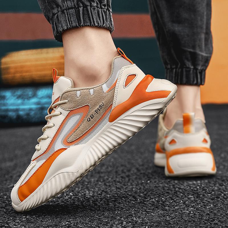 Fashion Men Shoes High Quality Sneakers Non-Slip Running Shoes Pu Leather Casual Shoes Breathable Fitness Training Shoes Summer