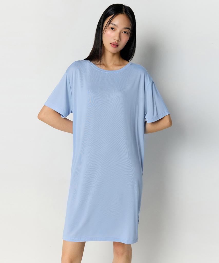 Musinsa Standard Vestido Camiseta de Modal para Mujer [Azul Claro]