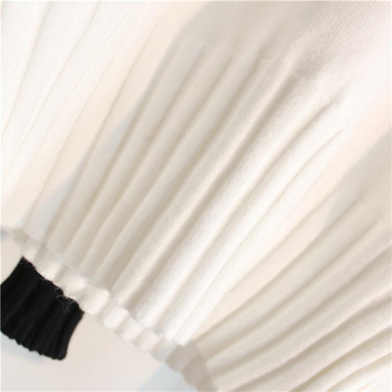 Black White Autumn Winter Sweaters Women Soft Thick Loose Fit Knitted Pullovers Long Sleeve Turtleneck Sweater