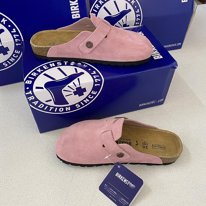 Unisex BK Pravá kůže Birkenstock Uzavřené Retro Mules s Korkovou Podrážkou – Pohodlné a Všestranné.