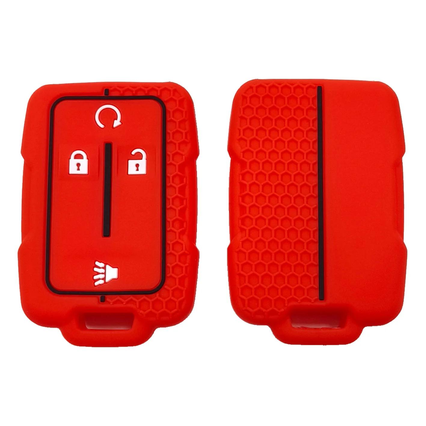 

rubber car key fob cover silicone protector case bag set for Chevrolet Suburban Tahoe Colorado Silverado GMC Canyon Sierra Yukon красный