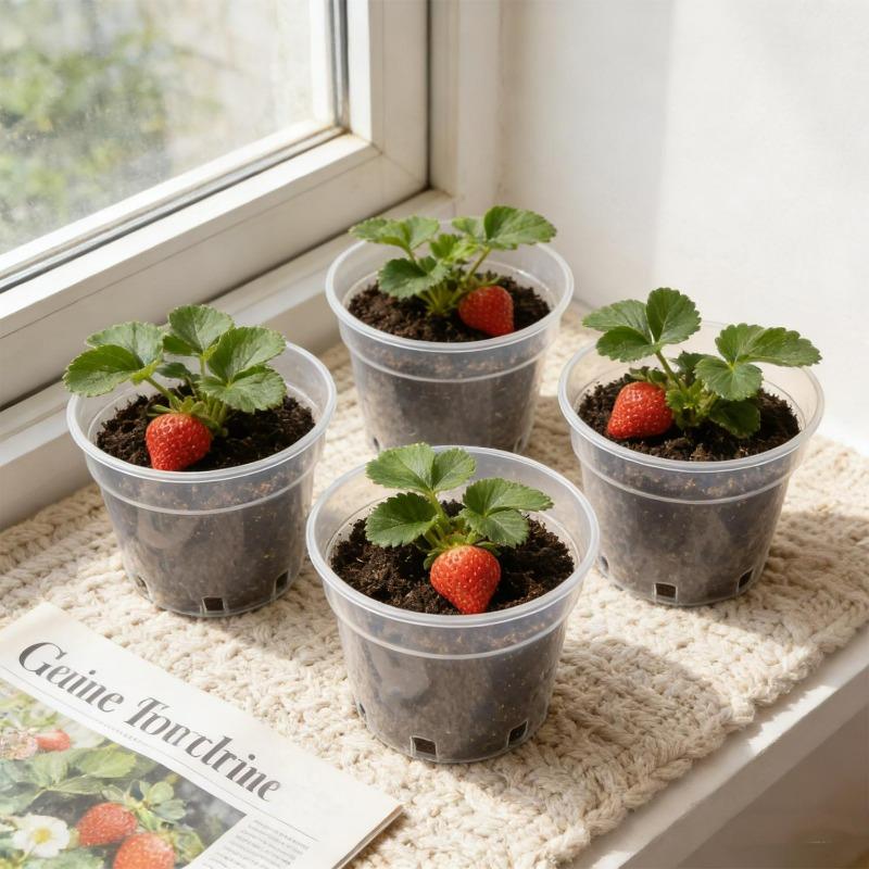 1/5Pcs Round Planter Pot Transparent Orchid Container Plastic Nursery DIY Planter Pot Seedling Cup Household Garden Supplies