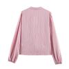 TAOP&ZA Women's Ruffle Stripe Layered Shirt - Spring 2026 Arrival