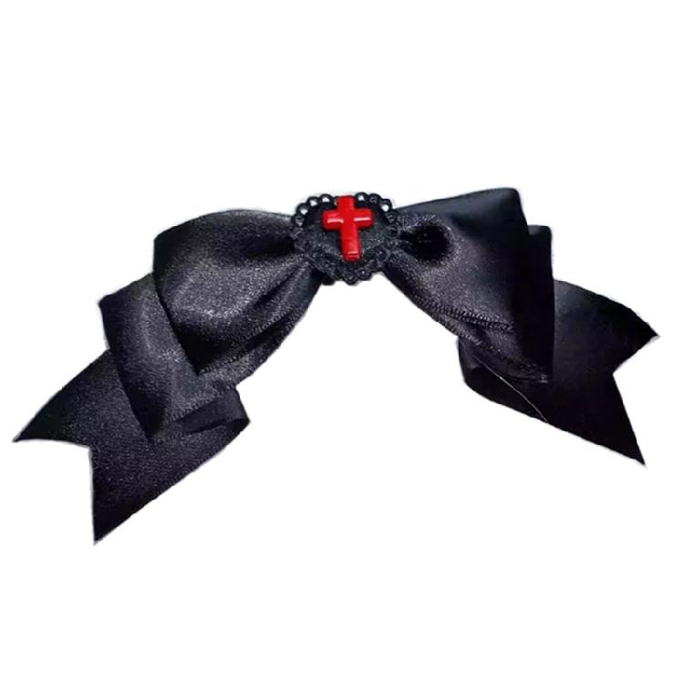 

1PC Black Heart Bows Hair Clip Hair Decoration Enhancing Your Fashion Sense Suitable For Parties And Casual Outfits чёрный