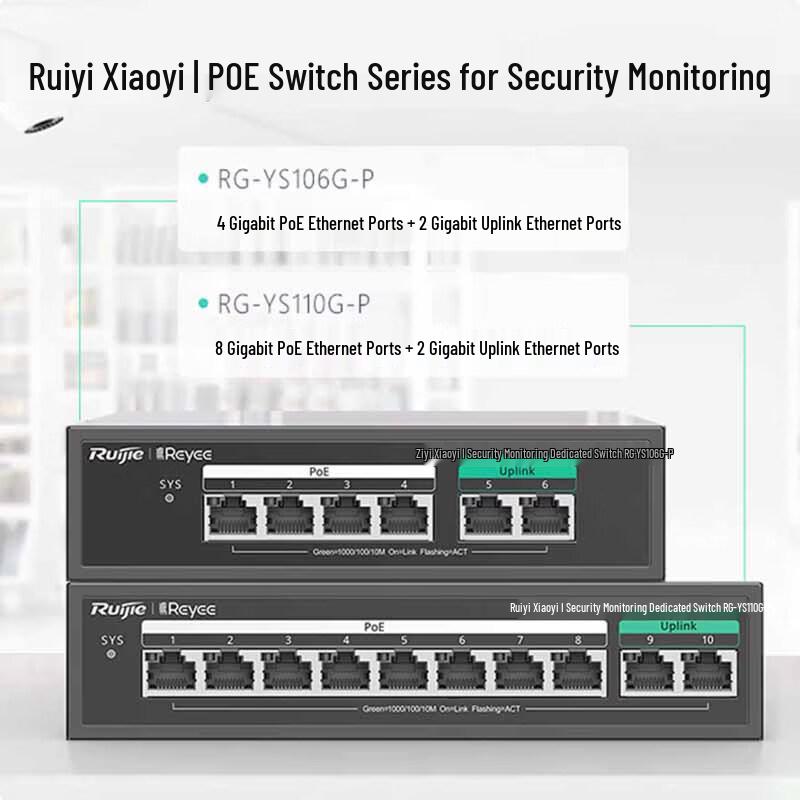 Ruijie RG-YS106G-P 6-Port Gigabit PoE Surveillance Switch