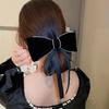 Fashion Retro Rhinestone Velvet Bow Ribbon Hairpin For Woman Temperament Back Of The Head Hair Clips New Year Hair Accessories