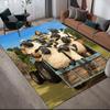 Shaun the Sheep Flannel Pattern Square Carpet,Area Rug,Carpet Rug for Living Room Bedroom Sofa Playroom Decor,Non-slip Floor Mat