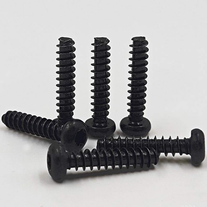 Black Zinc Plated M2 Pan Head Anti-Theft Hex Screws, Flat Tail, Self-Tapping