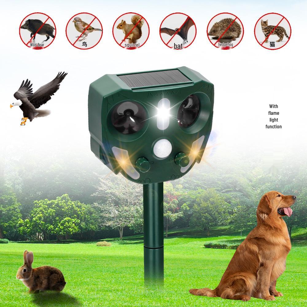 Solar Ultrasonic Animal Repeller with Infrared Sensor