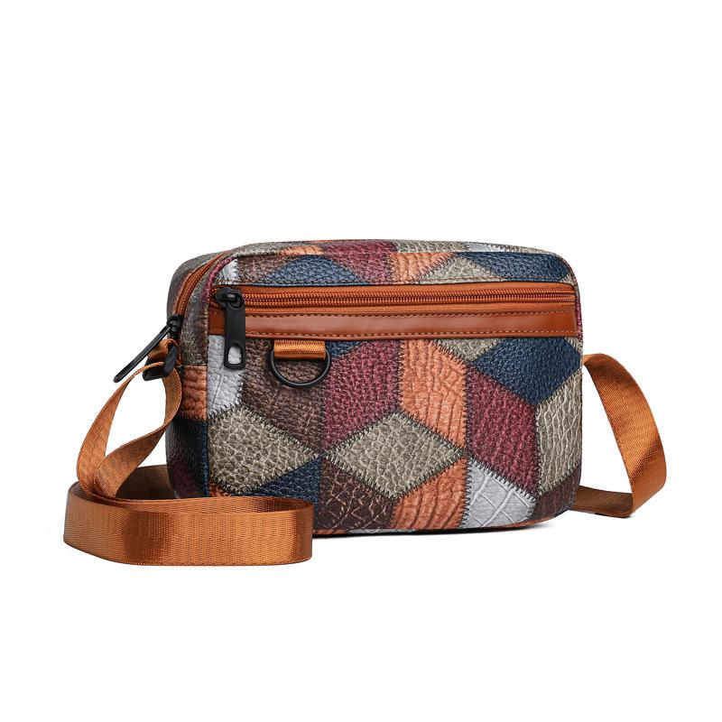 Men's bag One shoulder messenger bag New trend texture Fashion town store treasure Printed small square bag bags