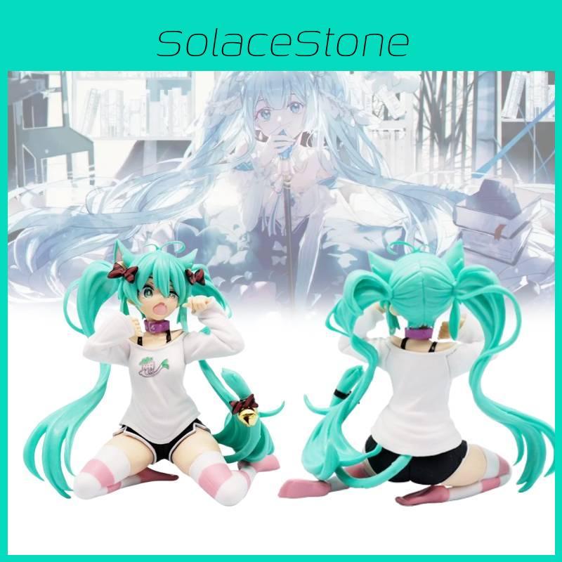 Miku Hatsune Figure Model Toy Cute Cat Ears Sitting Table Decoration Doll Figure