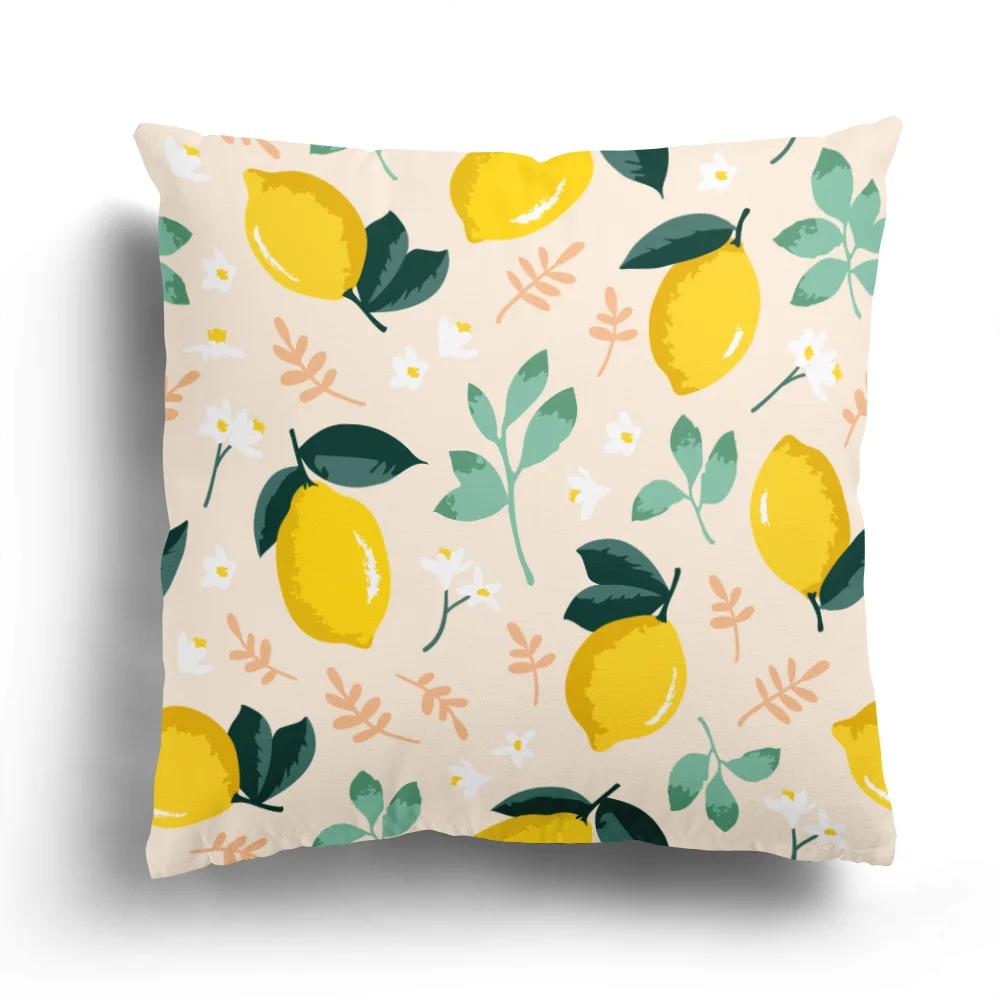 Cartoon Fruit Series Lemon Banana Watermelon Orange Pillowcase Cushion Cover Home Decor Sofa Moda