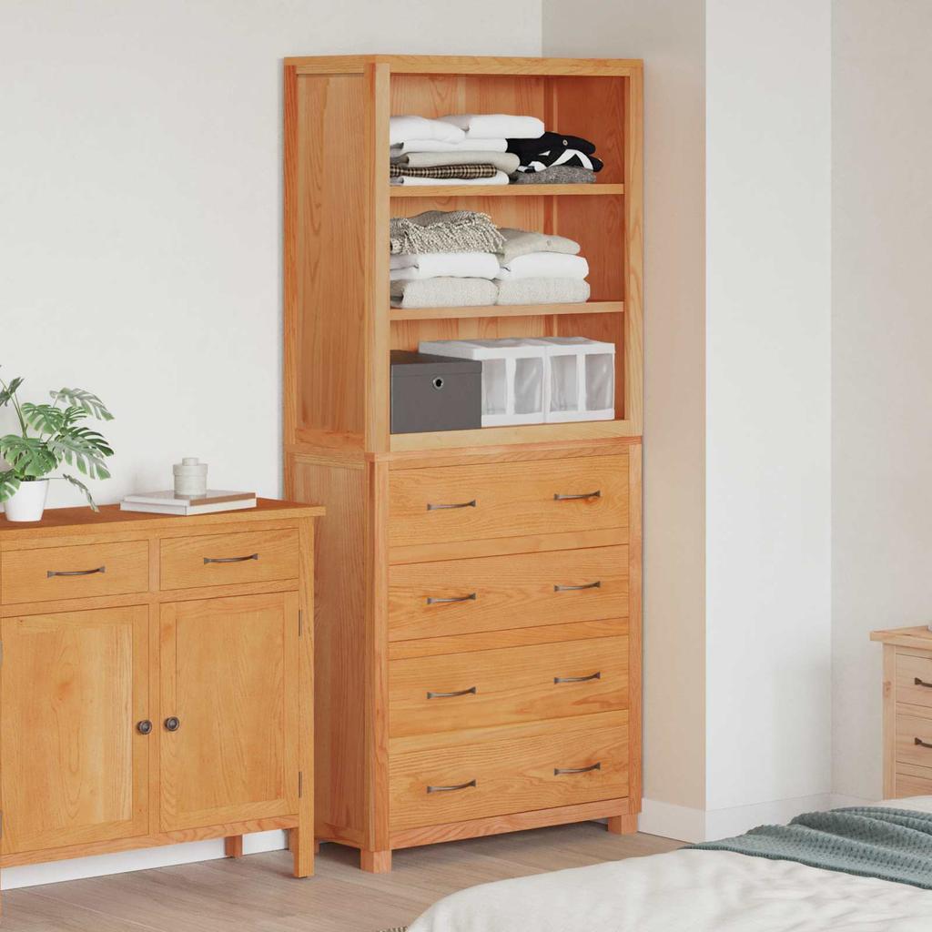 Storage Furniture Set with Drawers Brown Wood Based Material