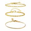 3 Stück Damen Edelstahl Dünne Kette Armband, Wasserdicht Verstellbares Verdrehtes Kette Handgelenkband Armbänder, Mode Punk Schmuck Set