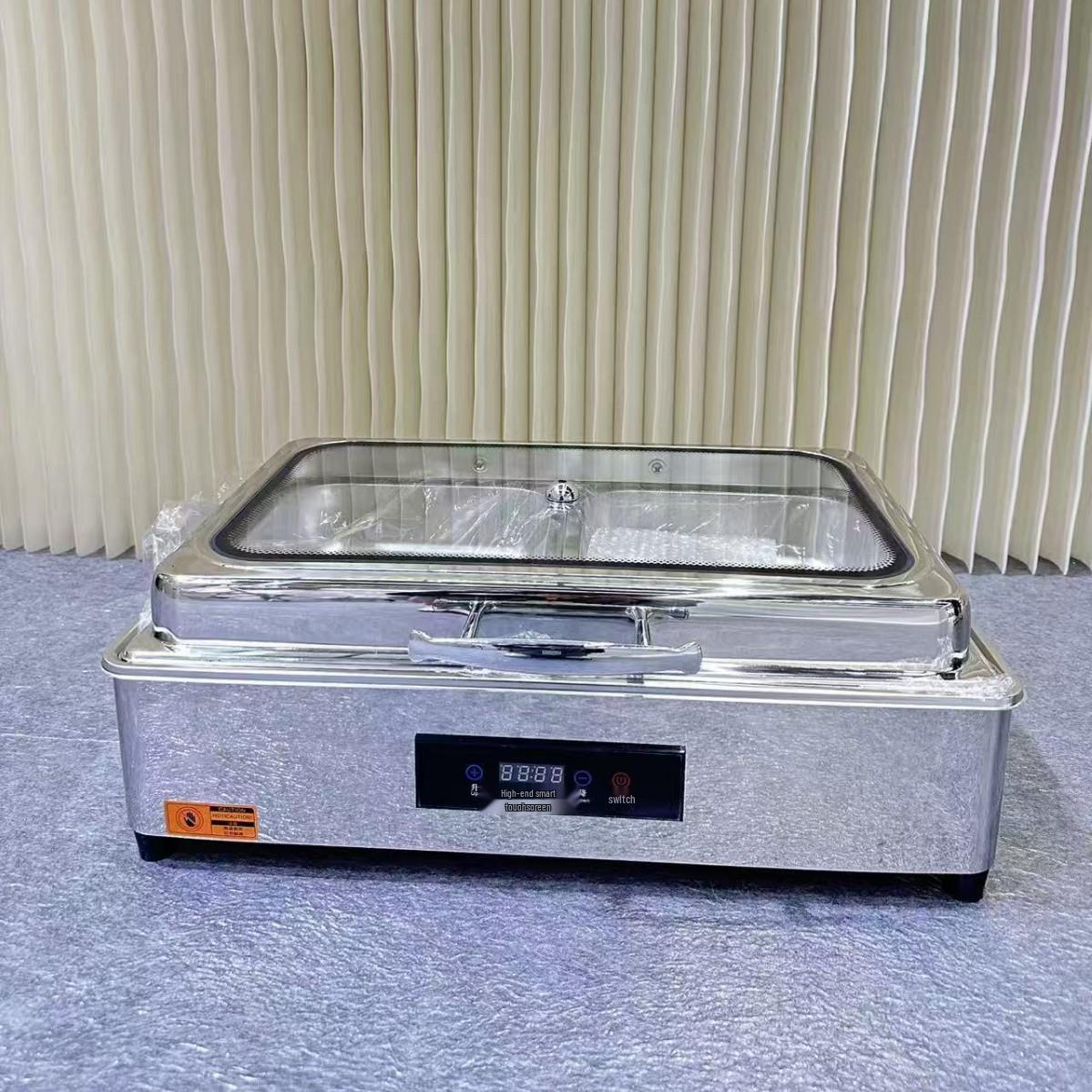 Электрическая мармитница для фуршета из нержавеющей стали - Умный подогреватель для самообслуживания с прозрачной изоляцией для гостиничных завтраков Single Compartment