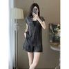Retro Chic Summer Suit: Slimming V-Neck Top & High-Waisted Shorts Set