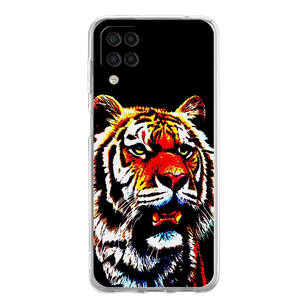 Neonový tygří leopardí kryt na telefon pro Samsung Galaxy A51 A71 A21S A12 A11 A31 A41 A03S A13 A33 A73 A53 A52 A32 5G A23 Průhledný kryt